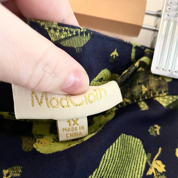 Modcloth Navy and Lime Teapot Print Mini Skirt - Picture 3 of 3